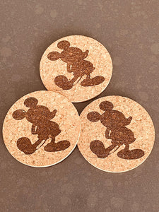 Cork coaster with Mickey's silhouette