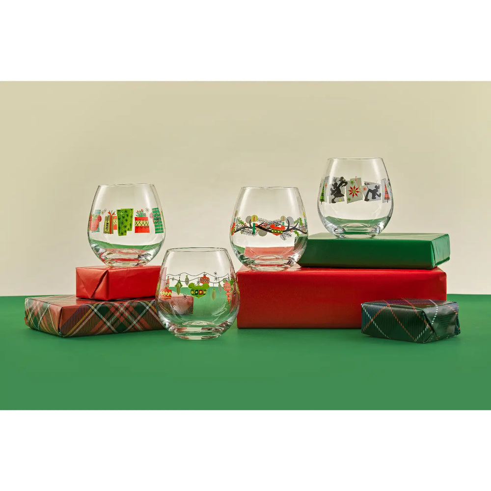 Set of 4 Christmas glasses with Mickey