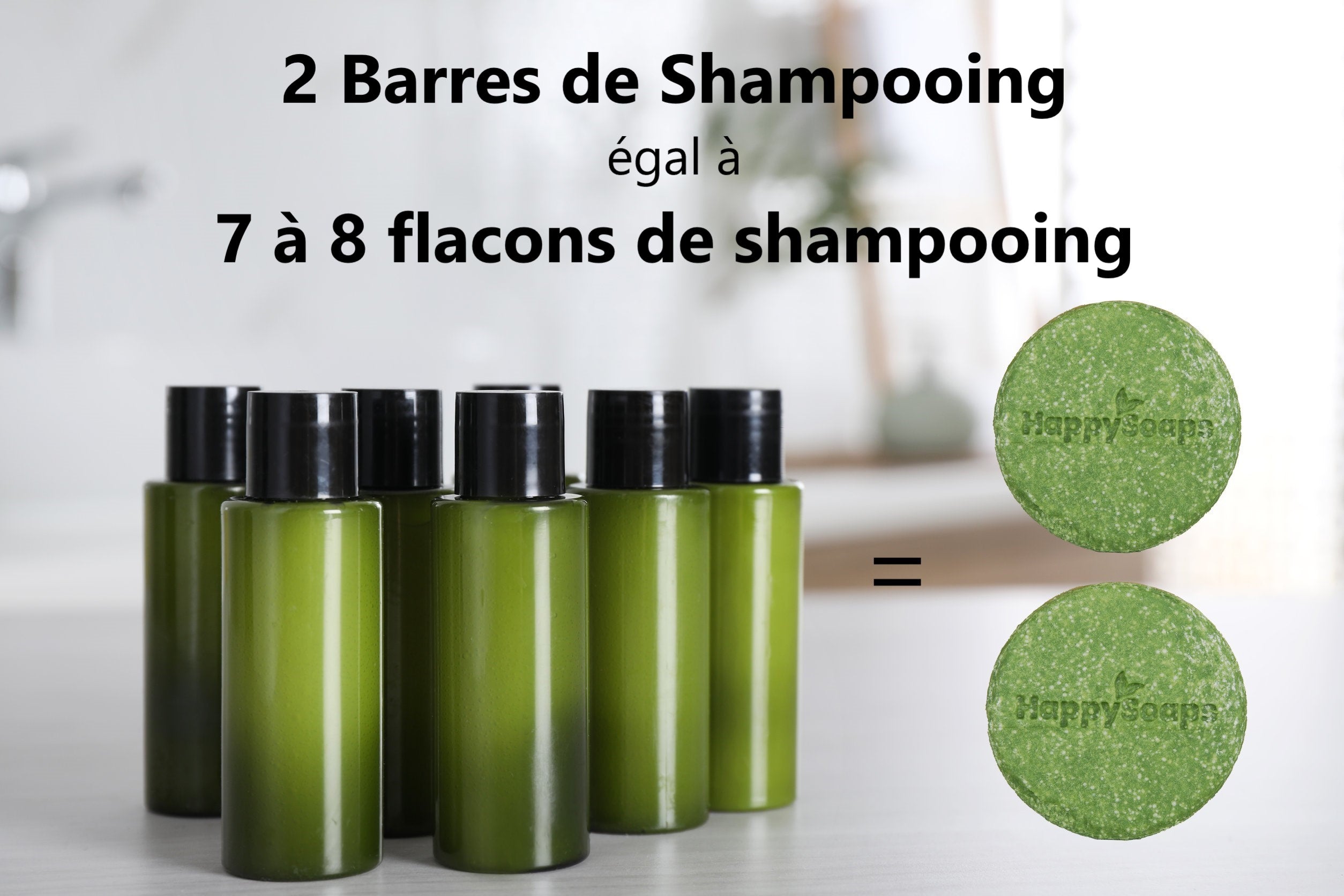 2 Barres de Shampooing égal à 7 à 8 flacons de shampooing