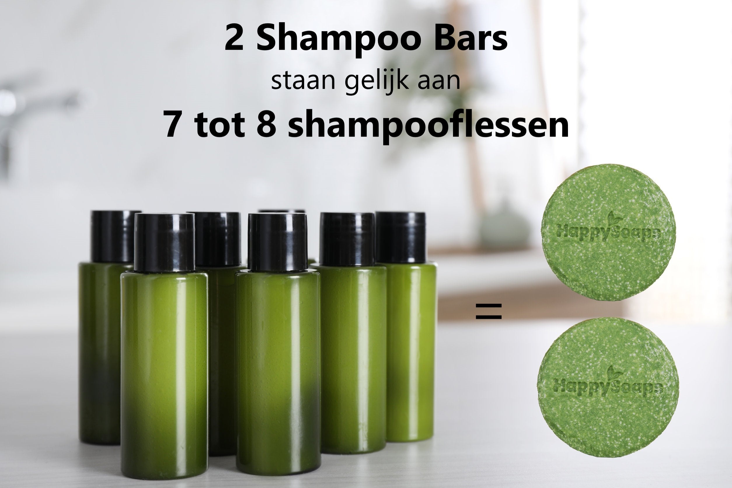 2 Shampoo Bars staan gelijk aan 7 tot 8 shampooflessen