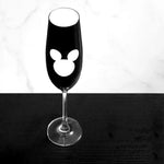 Load image into Gallery viewer, Set of 2 luxury champagne glasses in black with Mickey
