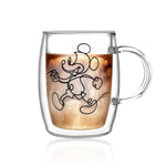 Load image into Gallery viewer, Set of 2 glass espresso mugs with Mickey &amp; Pluto
