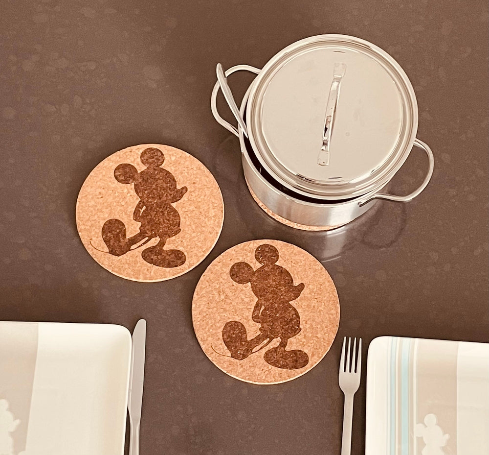 Cork trivet with Mickey's silhouette