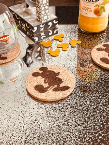 Cork coaster with Mickey's silhouette