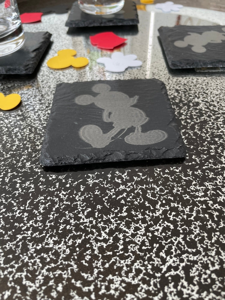 Slate coaster with Mickey's silhouette