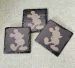 Afbeelding in Gallery-weergave laden, Slate coaster with Mickey&#39;s silhouette
