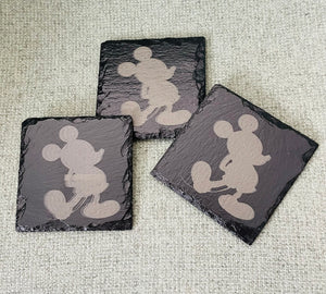 Slate coaster with Mickey's silhouette