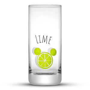 Set of 4 citrus drinking glasses with Mickey