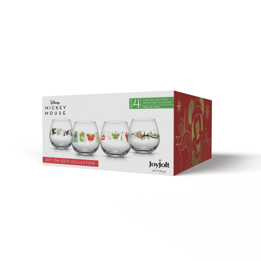 Set of 4 Christmas glasses with Mickey