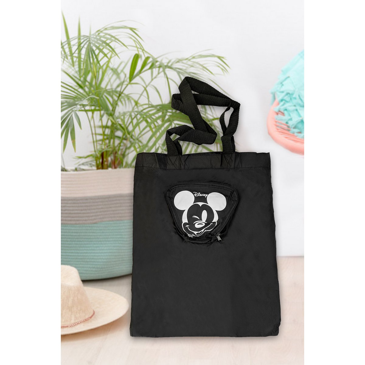 Reliance Gifts Disney Mickey Pocket Shopping Bag Black